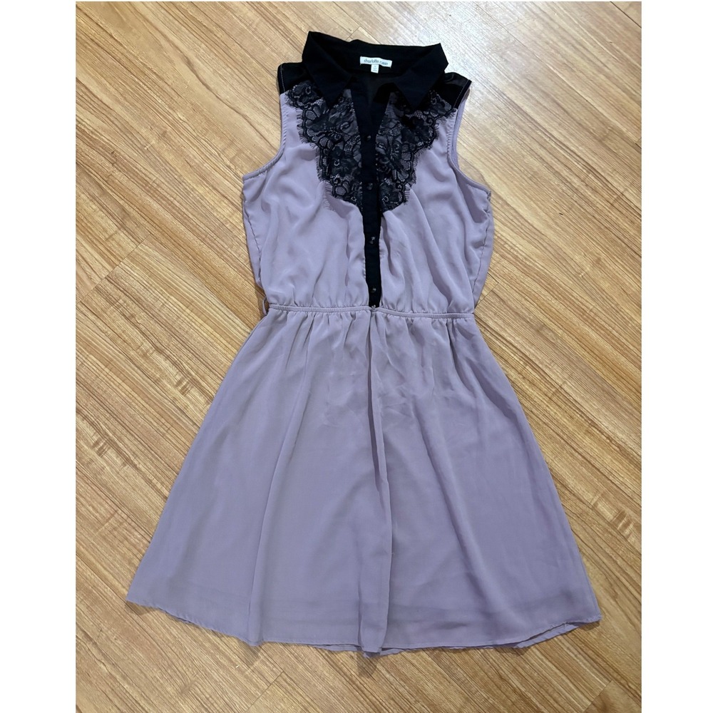 Charlotte Russe Dress Lace Collar Muted Lavender‎ Sleeveless Women's Small